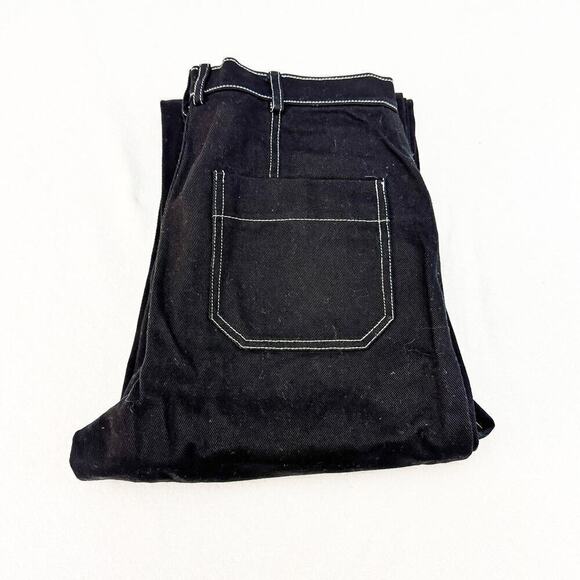 & Other Stories Black Contrast Stitching Black Denim Jeans Pants Size 6 - Picture 1 of 10